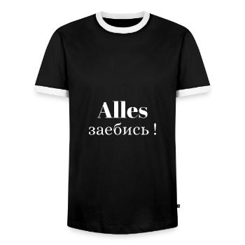 Alles Zajebis ! - Männer Kontrast-T-Shirt - Schwarz/Weiß - Vorne - AI Model Female 172 light (172cm) & AI Model Male 178 light (178cm)