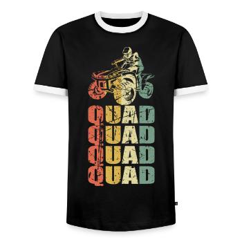 Quad Quadfahrer Motorsport - Männer Kontrast-T-Shirt - Schwarz/Weiß - Vorne - AI Model Female 172 light (172cm) & AI Model Male 178 light (178cm)