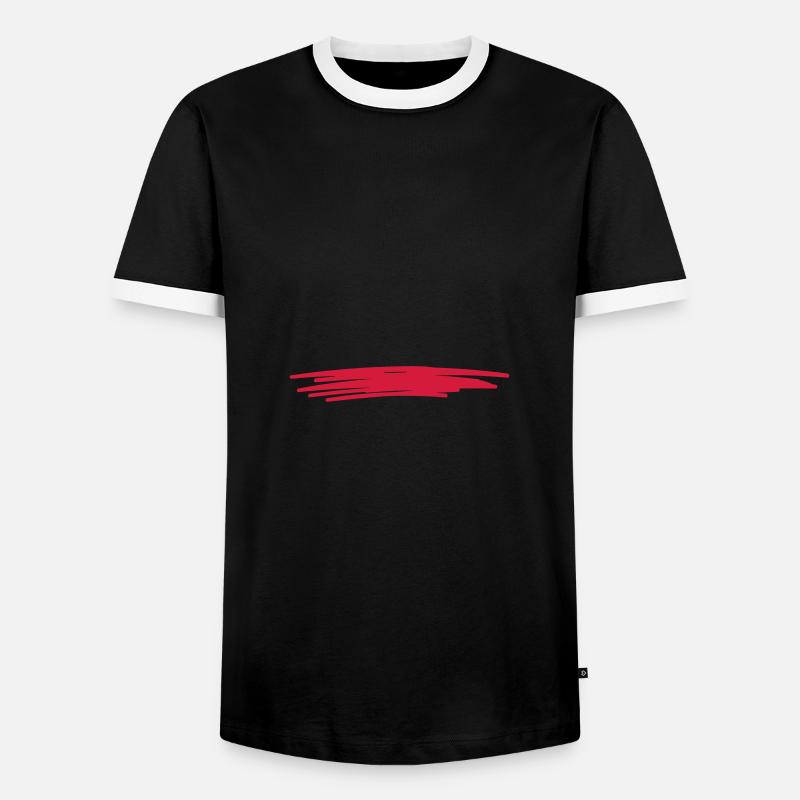 Line drawing line drawing - Men's Ringer Shirt - black/white