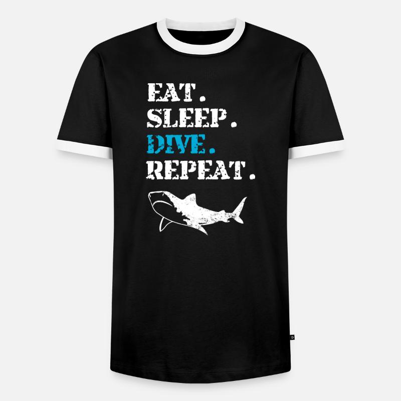 Diving Diver - Men's Ringer Shirt - black/white