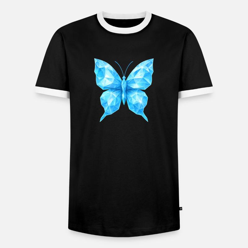 Diamond Butterfly | Geometric elegance - Men's Ringer Shirt - black/white
