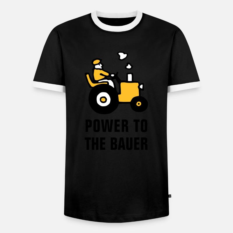 power_to_the_bauer_072011_b_3c - Men's Ringer Shirt - black/white