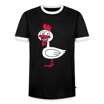 Cool Chicken - T-shirt contrasté Homme - noir/blanc - Devant - AI Model Female 172 light (172cm) & AI Model Male 178 light (178cm)