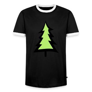 christmas tree christmas tree text design logo fir s - Men's Ringer Shirt - black/white - Front - AI Model Female 172 light (172cm) & AI Model Male 178 light (178cm)