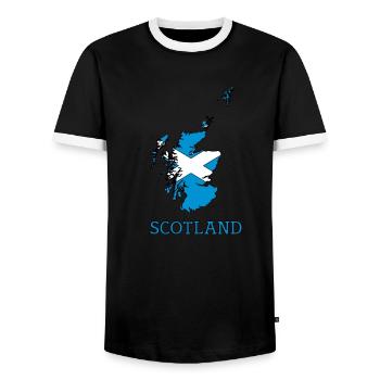 scotland - T-shirt contrasté Homme - noir/blanc - Devant - AI Model Female 172 light (172cm) & AI Model Male 178 light (178cm)