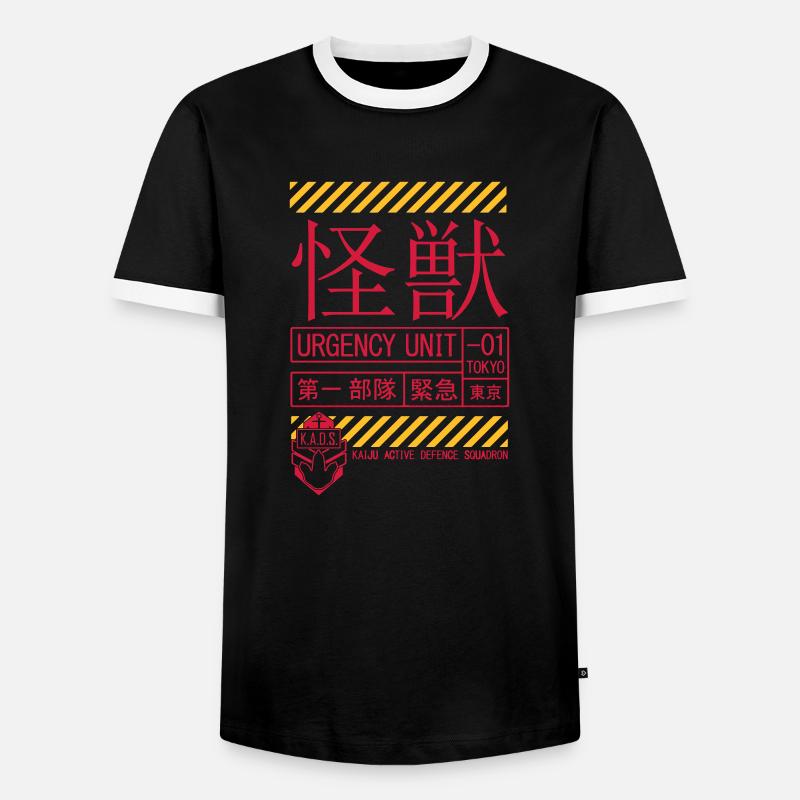 Kaiju Squadron K.A.D.S. - Männer Kontrast-T-Shirt - Schwarz/Weiß