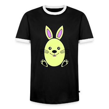 Easter Bunny - Men's Ringer Shirt - black/white - Front - AI Model Female 172 light (172cm) & AI Model Male 178 light (178cm)