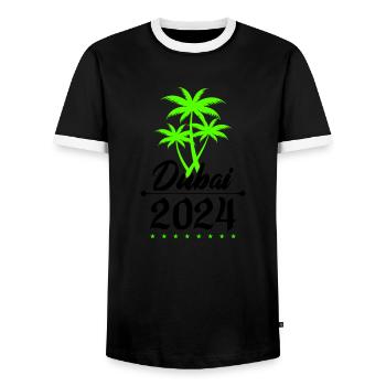 dubai 2024 palmen - Männer Kontrast-T-Shirt - Schwarz/Weiß - Vorne - AI Model Female 172 light (172cm) & AI Model Male 178 light (178cm)