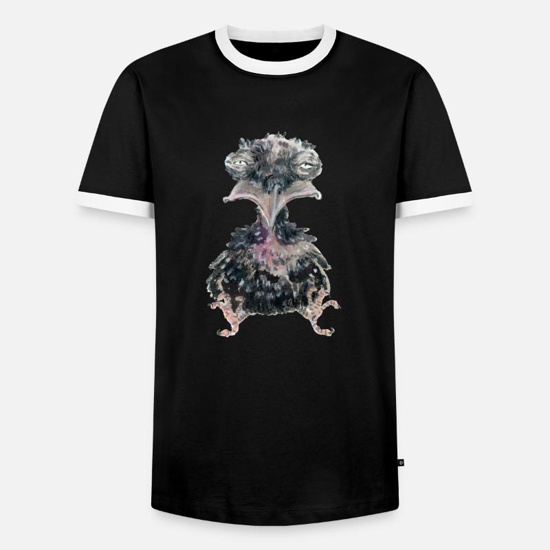 Rabenkrähe 4 - Männer Kontrast-T-Shirt - Schwarz/Weiß