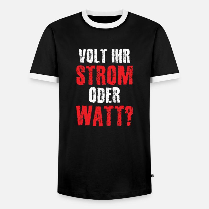 Volt Ihr Strom oder Watt? - Männer Kontrast-T-Shirt - Schwarz/Weiß