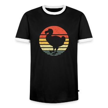 Dodo vintage - T-shirt contrasté Homme - noir/blanc - Devant - AI Model Female 172 light (172cm) & AI Model Male 178 light (178cm)