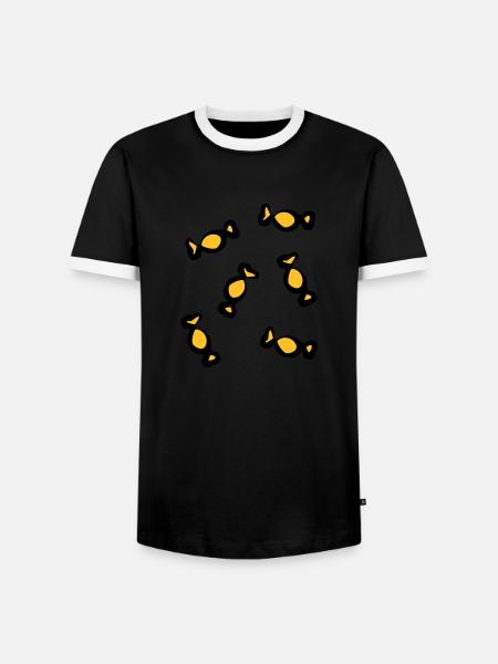 6 Bonbons - V2 - Männer Kontrast-T-Shirt - Schwarz/Weiß