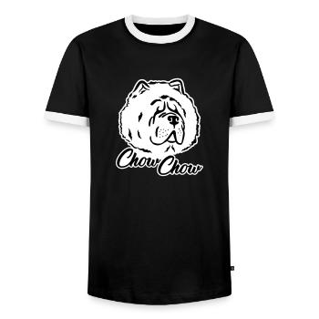 Chow Chow - Männer Kontrast-T-Shirt - Schwarz/Weiß - Vorne - AI Model Female 172 light (172cm) & AI Model Male 178 light (178cm)