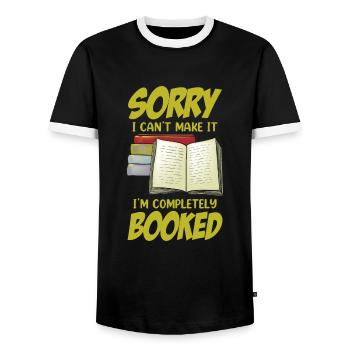 Funny Bookworm Book Lover Saying Reading - Männer Kontrast-T-Shirt - Schwarz/Weiß - Vorne - AI Model Female 172 light (172cm) & AI Model Male 178 light (178cm)