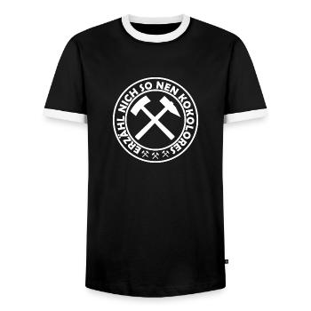 Erzähl Nich Son Kokolores Schlägel Und Eisen - Männer Kontrast-T-Shirt - Schwarz/Weiß - Vorne - AI Model Female 172 light (172cm) & AI Model Male 178 light (178cm)