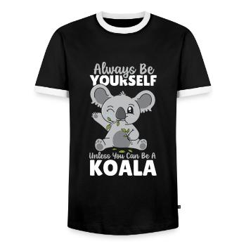 Sei immer du selbst, es sei denn, du kannst ein - Männer Kontrast-T-Shirt - Schwarz/Weiß - Vorne - AI Model Female 172 light (172cm) & AI Model Male 178 light (178cm)