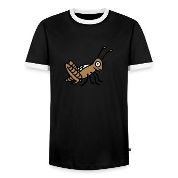 Grasshopper 3 - Men's Ringer Shirt - black/white - Front - AI Model Female 172 light (172cm) & AI Model Male 178 light (178cm)