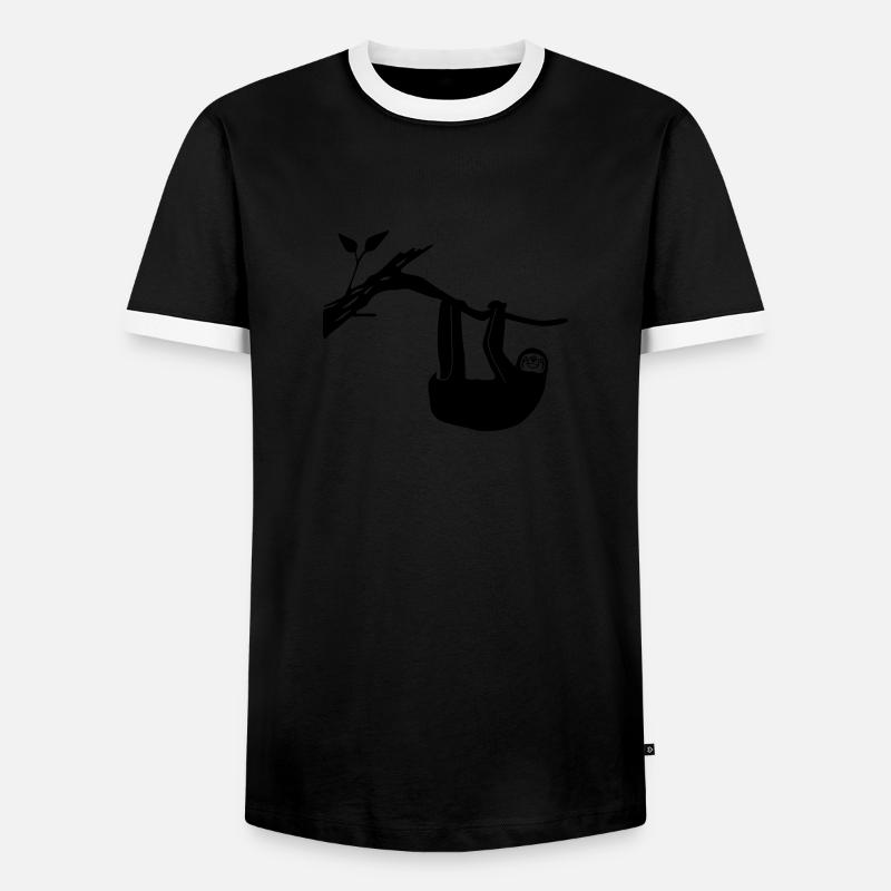 sloth - Men's Ringer Shirt - black/white