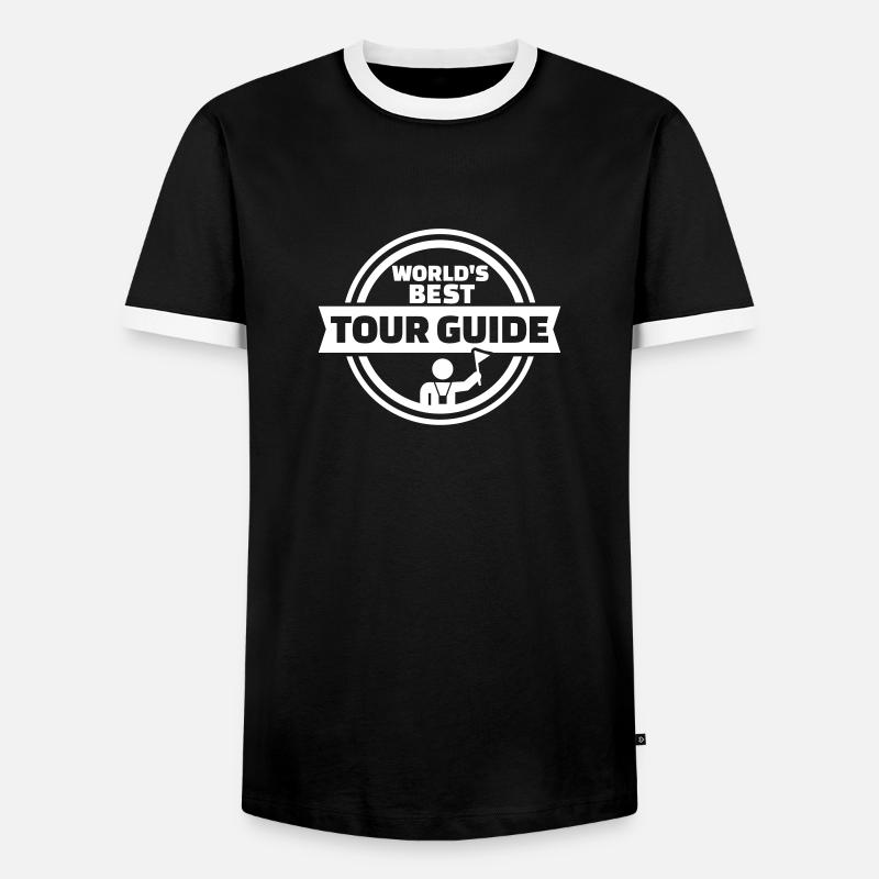 Tour guide - Men's Ringer Shirt - black/white