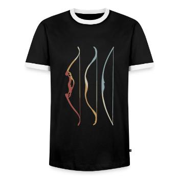 Archery Retro Style Vintage - Men's Ringer Shirt - black/white - Front - AI Model Female 172 light (172cm) & AI Model Male 178 light (178cm)