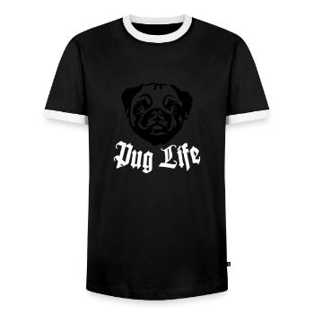 Pug Life - T-shirt contrasté Homme - noir/blanc - Devant - AI Model Female 172 light (172cm) & AI Model Male 178 light (178cm)