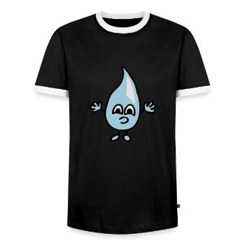 Little drops of water - Men's Ringer Shirt - black/white - Front - AI Model Female 172 light (172cm) & AI Model Male 178 light (178cm)
