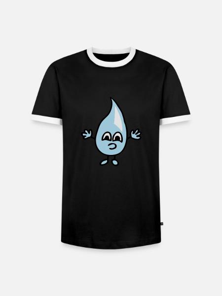 Kleiner Wassertropfen - Männer Kontrast-T-Shirt - Schwarz/Weiß
