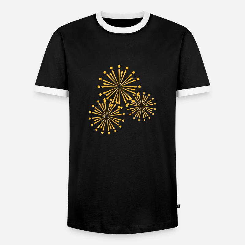 Firework Design - Männer Kontrast-T-Shirt - Schwarz/Weiß