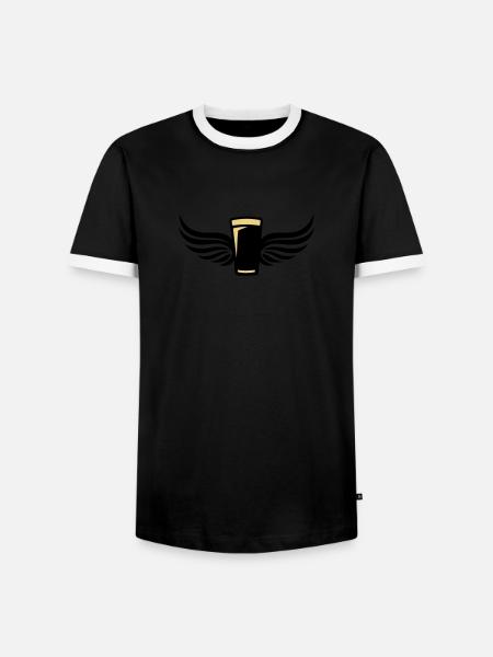Beer Wings 2c - Men's Ringer Shirt - black/white
