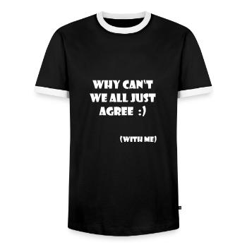 Lustige Sprüche Spruch Besserwisser Klugscheißer - Männer Kontrast-T-Shirt - Schwarz/Weiß - Vorne - AI Model Female 172 light (172cm) & AI Model Male 178 light (178cm)