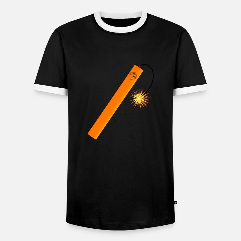 Dynamit-Stick - Männer Kontrast-T-Shirt - Schwarz/Weiß