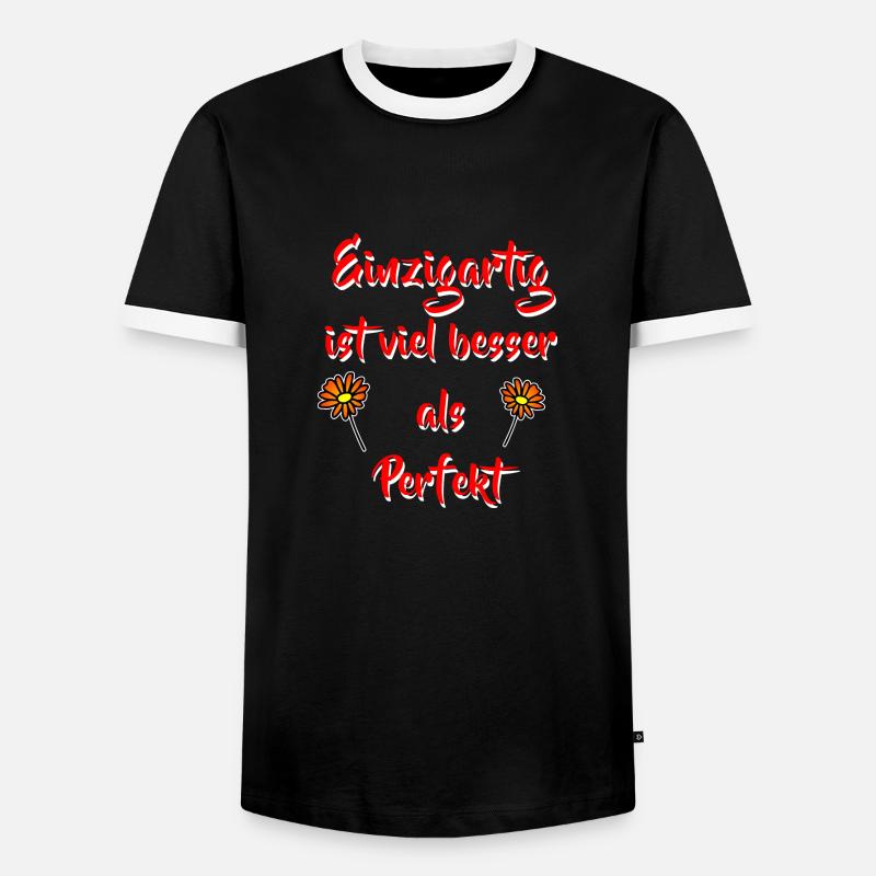 Spruch Einzigartig - Mut Freundschaft - Männer Kontrast-T-Shirt - Schwarz/Weiß