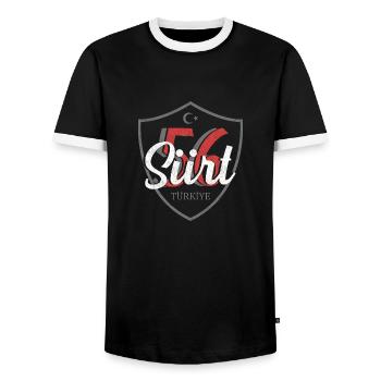 Siirt - Men's Ringer Shirt - black/white - Front - AI Model Female 172 light (172cm) & AI Model Male 178 light (178cm)