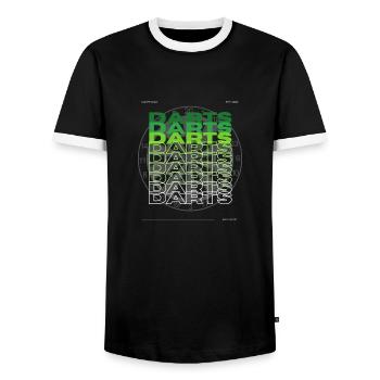180 17 - Männer Kontrast-T-Shirt - Schwarz/Weiß - Vorne - AI Model Female 172 light (172cm) & AI Model Male 178 light (178cm)