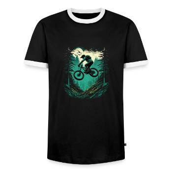 T-shirt VTT VTT Cycliste Descente - T-shirt contrasté Homme - noir/blanc - Devant - AI Model Female 172 light (172cm) & AI Model Male 178 light (178cm)