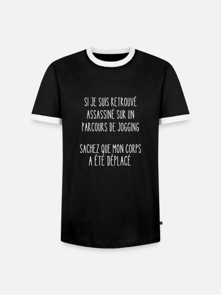 parcours de jogging - T-shirt contrasté Homme - noir/blanc
