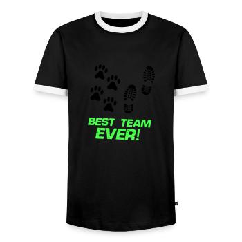 Best Team Ever - Men's Ringer Shirt - black/white - Front - AI Model Female 172 light (172cm) & AI Model Male 178 light (178cm)