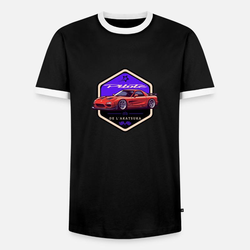 Akatsuka Pilot - Men's Ringer Shirt - black/white