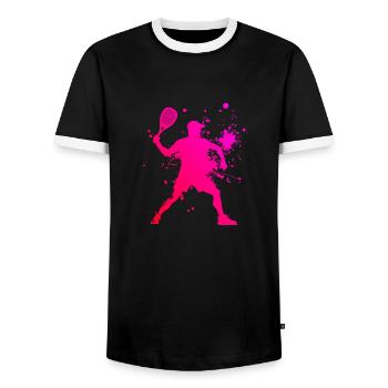 Racquetballspielen Pickleballspielen Racquetball - Männer Kontrast-T-Shirt - Schwarz/Weiß - Vorne - AI Model Female 172 light (172cm) & AI Model Male 178 light (178cm)