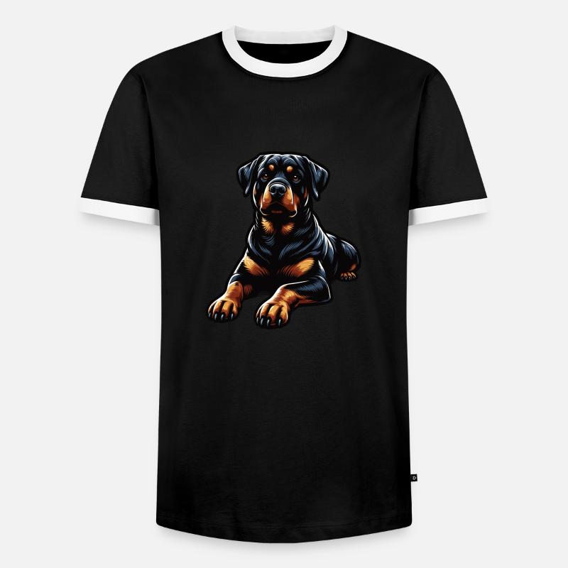 Rottweiler - Männer Kontrast-T-Shirt - Schwarz/Weiß
