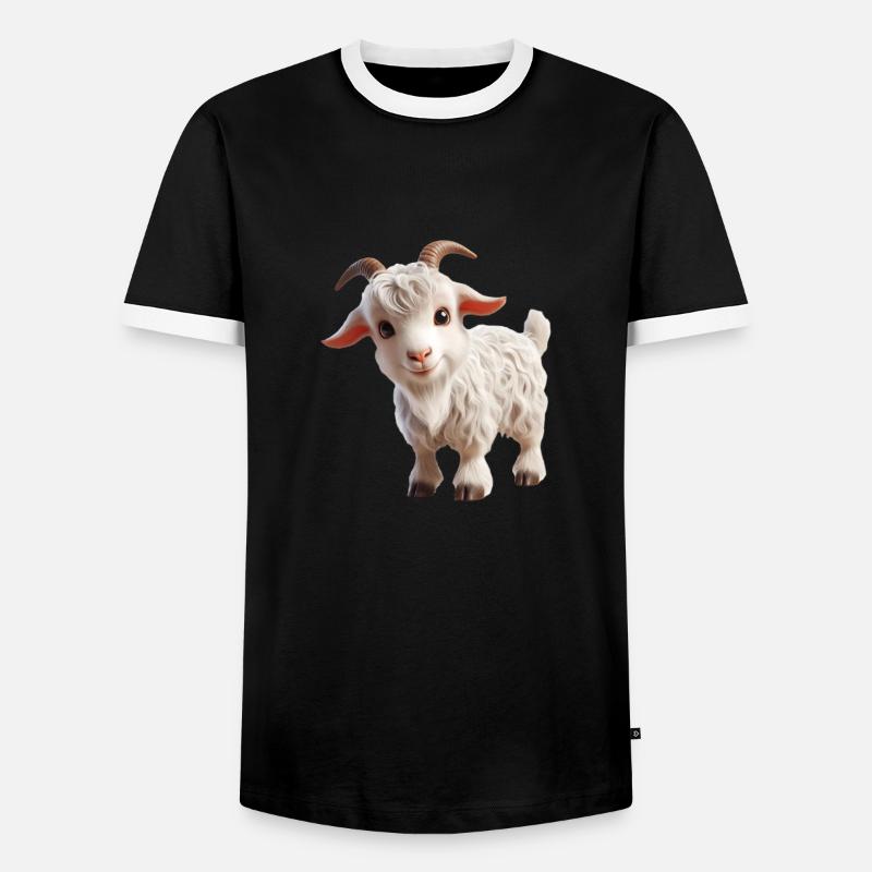 Ziege 3 - Männer Kontrast-T-Shirt - Schwarz/Weiß
