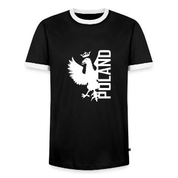 Polska Eagle - Polen - Adler - Poland - Men's Ringer Shirt - black/white - Front - AI Model Female 172 light (172cm) & AI Model Male 178 light (178cm)