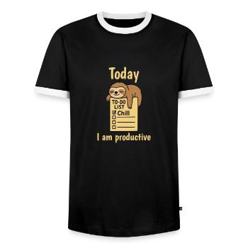 Today i am productive and Chill - Männer Kontrast-T-Shirt - Schwarz/Weiß - Vorne - AI Model Female 172 light (172cm) & AI Model Male 178 light (178cm)