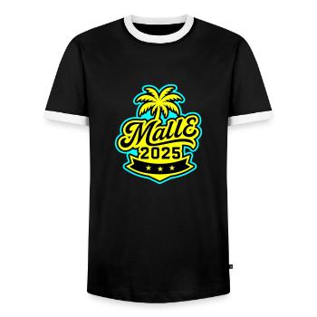 Malle 2025 Palme Mallorca - Männer Kontrast-T-Shirt - Schwarz/Weiß - Vorne - AI Model Female 172 light (172cm) & AI Model Male 178 light (178cm)