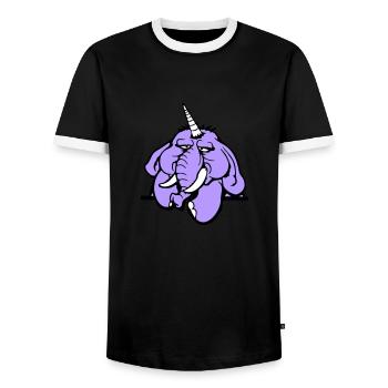 Unicorn, elephant, bad-tempered, angry, sad - Men's Ringer Shirt - black/white - Front - AI Model Female 172 light (172cm) & AI Model Male 178 light (178cm)