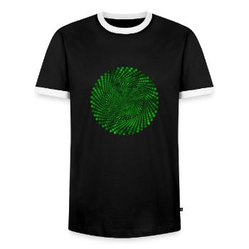 Punkte Spirale - Männer Kontrast-T-Shirt - Schwarz/Weiß - Vorne - AI Model Female 172 light (172cm) & AI Model Male 178 light (178cm)