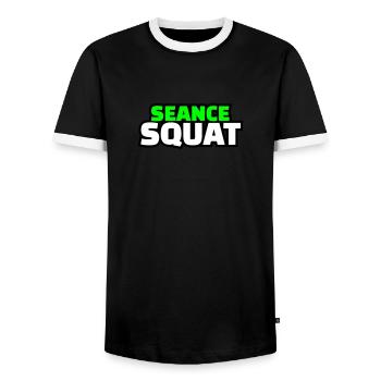 séance squat - T-shirt contrasté Homme - noir/blanc - Devant - AI Model Female 172 light (172cm) & AI Model Male 178 light (178cm)