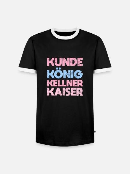 Kunde König, Kellner Kaiser - Männer Kontrast-T-Shirt - Schwarz/Weiß