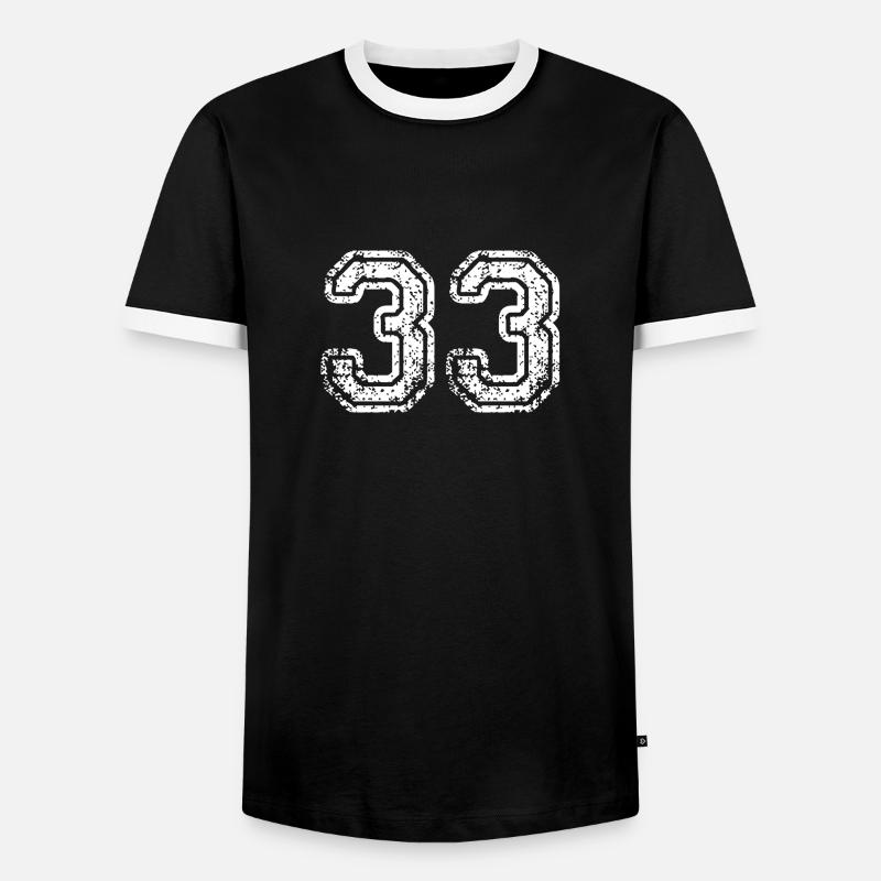 33 - Männer Kontrast-T-Shirt - Schwarz/Weiß