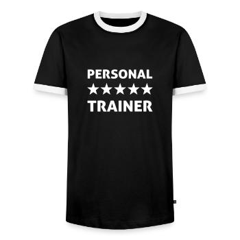 personal trainer - Men's Ringer Shirt - black/white - Front - AI Model Female 172 light (172cm) & AI Model Male 178 light (178cm)